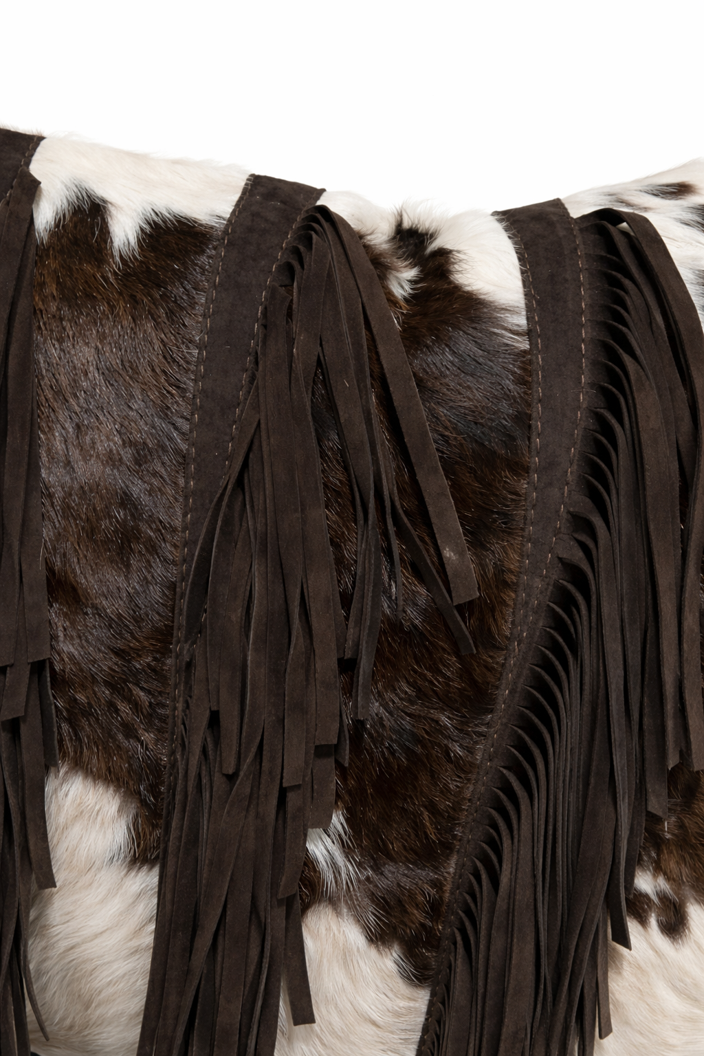Cowhide & Suede Fringe Cushion